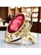Vintage style Ring Ruby 14K Yellow gold vrc014y